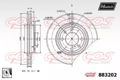 Тормозной диск MAXTECH 883202.0080