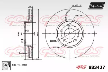 Тормозной диск MAXTECH 883427.0080