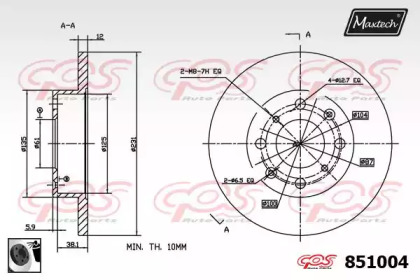 Тормозной диск MAXTECH 851004.0060