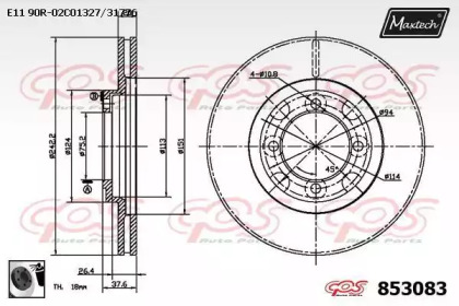 Тормозной диск MAXTECH 853083.0060