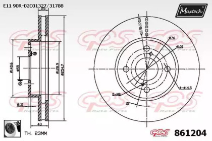 Тормозной диск MAXTECH 861204.0060