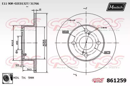 Тормозной диск MAXTECH 861259.0060