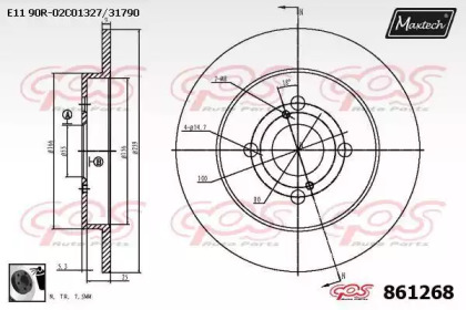 Тормозной диск MAXTECH 861268.0060