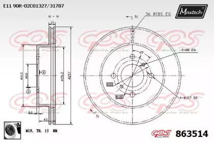 Тормозной диск MAXTECH 863514.0060