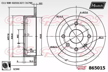 Тормозной диск MAXTECH 865015.0060