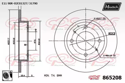 Тормозной диск MAXTECH 865208.0060