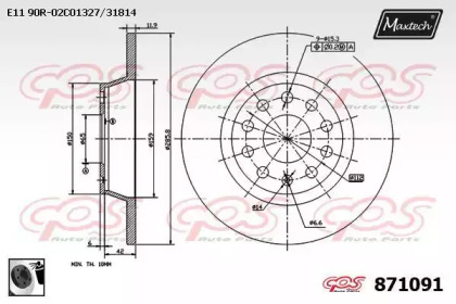 Тормозной диск MAXTECH 871091.0060