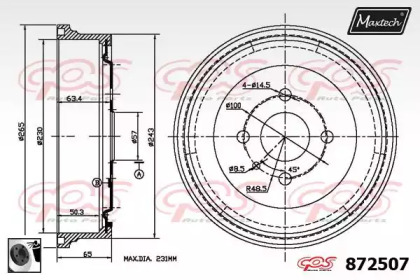 Тормозный барабан MAXTECH 872507.0060