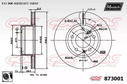 Тормозной диск MAXTECH 873001.0060