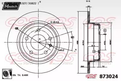 Тормозной диск MAXTECH 873024.0060