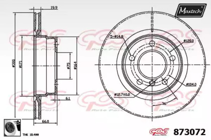 Тормозной диск MAXTECH 873072.0060