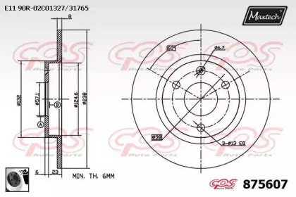 Тормозной диск MAXTECH 875607.0060