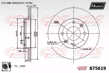 Тормозной диск MAXTECH 875619.0060