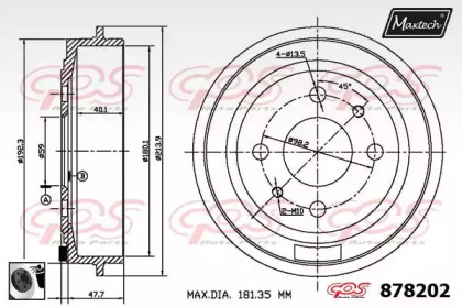 Тормозный барабан MAXTECH 878202.0060