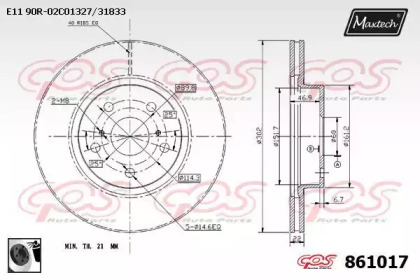 Тормозной диск MAXTECH 861017.0060