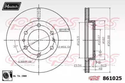 Тормозной диск MAXTECH 861025.0060