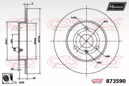 Тормозной диск MAXTECH 873590.0060