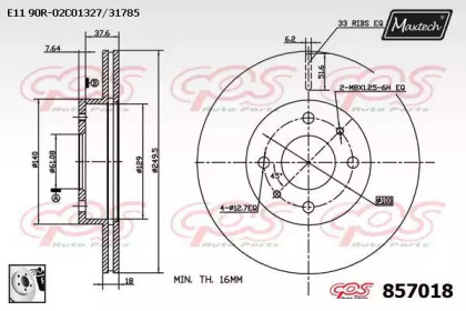 Тормозной диск MAXTECH 857018.0080