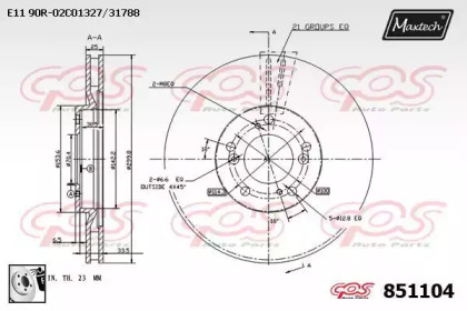 Тормозной диск MAXTECH 851104.0080