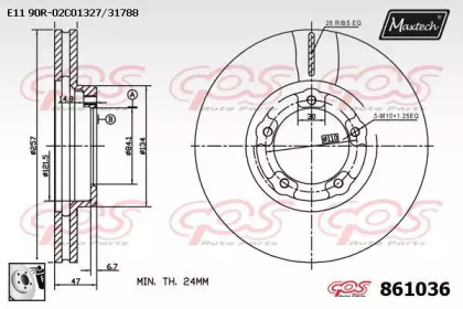 Тормозной диск MAXTECH 861036.0080