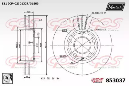 Тормозной диск MAXTECH 853037.0080