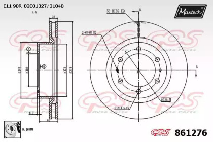 Тормозной диск MAXTECH 861276.0080