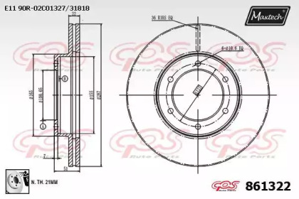 Тормозной диск MAXTECH 861322.0080