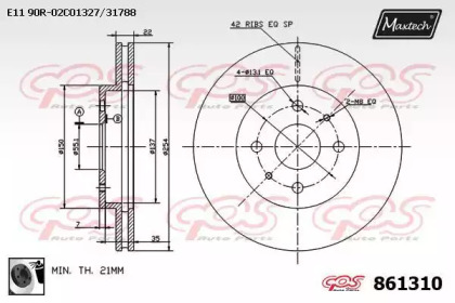 Тормозной диск MAXTECH 861310.0060