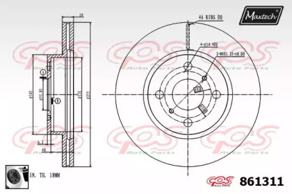 Тормозной диск MAXTECH 861311.0060