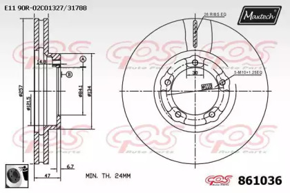 Тормозной диск MAXTECH 861036.0060