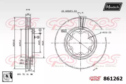 Тормозной диск MAXTECH 861262.0080