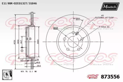 Тормозной диск MAXTECH 873556.0080