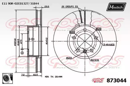 Тормозной диск MAXTECH 873044.0060