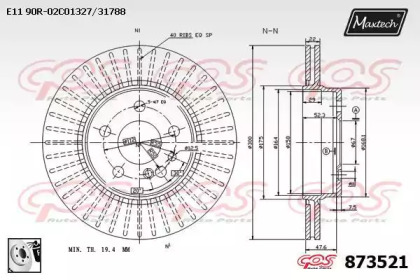 Тормозной диск MAXTECH 873521.0080