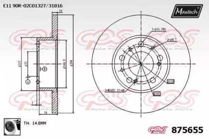 Тормозной диск MAXTECH 875655.0060