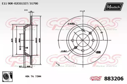 Тормозной диск MAXTECH 883206.0060