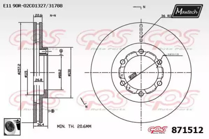 Тормозной диск MAXTECH 871512.0060