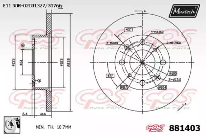 Тормозной диск MAXTECH 881403.0080