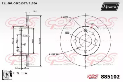 Тормозной диск MAXTECH 885102.0080