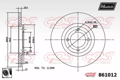 Тормозной диск MAXTECH 861012.0060