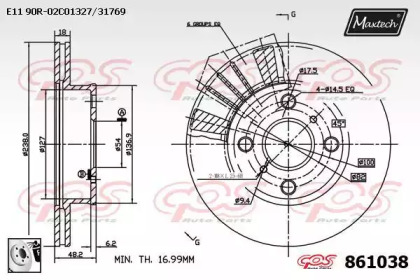 Тормозной диск MAXTECH 861038.0080