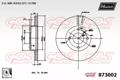 Тормозной диск MAXTECH 873002.0080