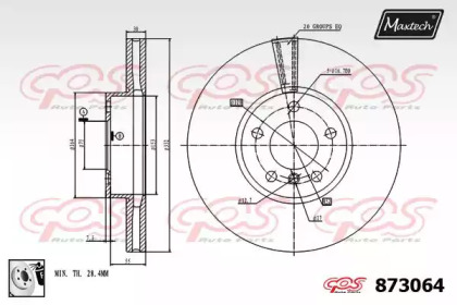 Тормозной диск MAXTECH 873064.0080