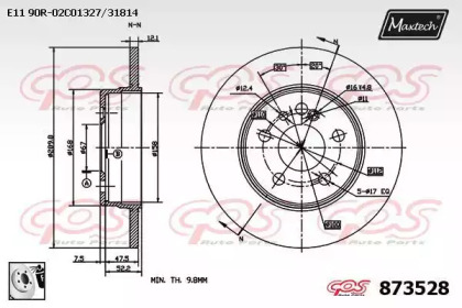 Тормозной диск MAXTECH 873528.0080