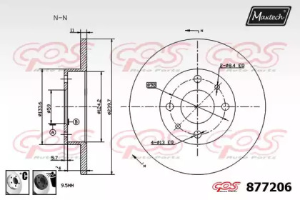 Тормозной диск MAXTECH 877206.6060