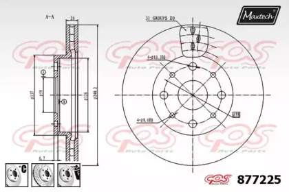 Тормозной диск MAXTECH 877225.6880