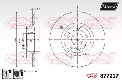 Тормозной диск MAXTECH 877217.6060