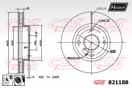 Тормозной диск MAXTECH 821188.6060