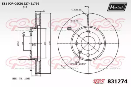 Тормозной диск MAXTECH 831274.0000