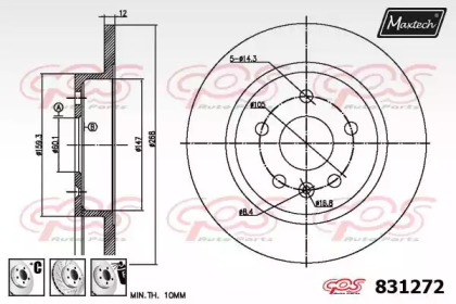 Тормозной диск MAXTECH 831272.6880